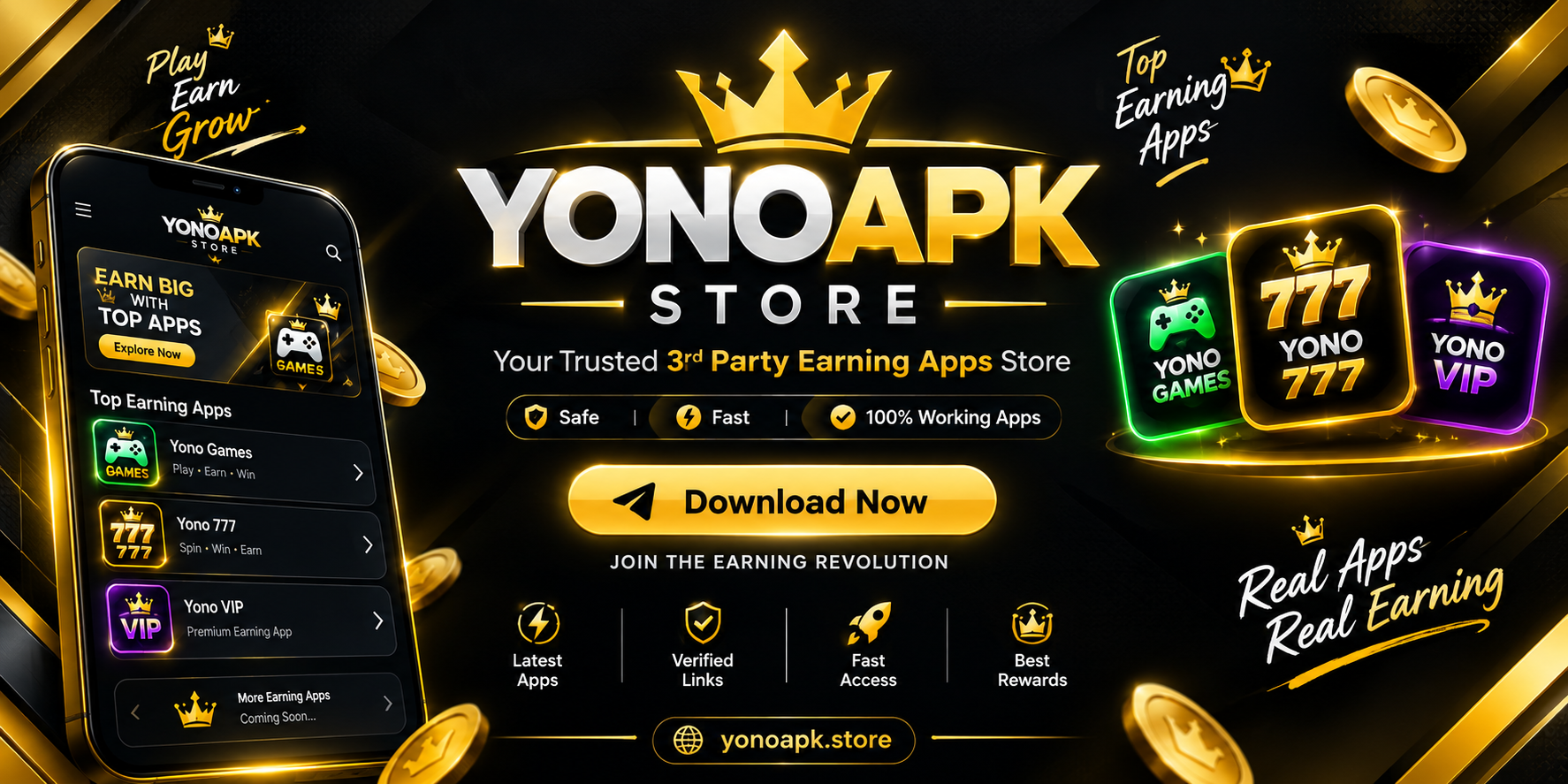 YONO APK STORE — discover, download, play and earn with top earning apps